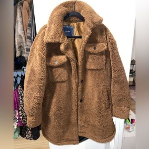 Lucky Brand Brown Teddy Shacket